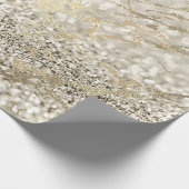 Ivory Creamy Foxier Gold Marble Shiny Metallic Cadeaupapier (Hoek)