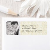 Ivory Damask Bruiloft Retouradres Labels (Insitu)