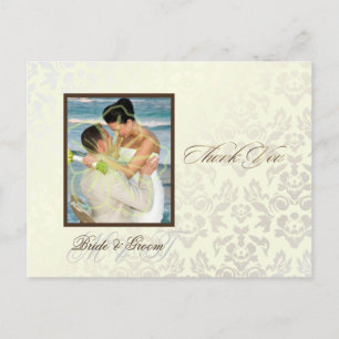 Ivory Damask Dank u Foto briefkaarten