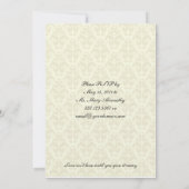 Ivory Damask met Black Monogram Post Weddenschap C Kaart (Achterkant)