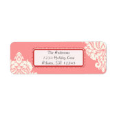Ivory Damask op Roze met rood Etiket (Voorkant)