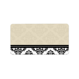 Ivory Damask Wedding Adresetiketten Etiket