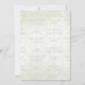 Ivory Damask Wedding Invitation Kaart (Achterkant)