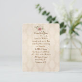Ivory Damask Wedding Invite Kaart (Staand voorkant)