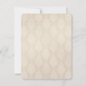 Ivory Damask Wedding Vow Renewal Kaart (Achterkant)