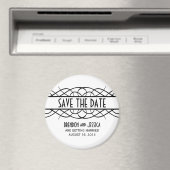 Ivory Deco Flourish Save the Date Magnet (In Situ (Lave-vaisselle))