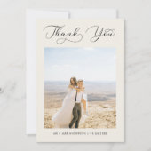 Ivory Delicate Calligraphie Mariage Photo Merci