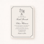 Ivory Double Frame Fruit Bowl Wedding Invitation