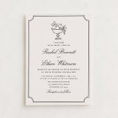 Ivory Double Frame Fruit Bowl Wedding Invitation