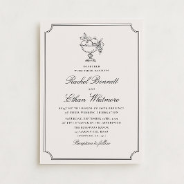 Ivory Double Frame Fruit Bowl Wedding Invitation Aankondiging