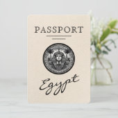 Ivory Egypt Passport Wedding Save the Date (Staand voorkant)
