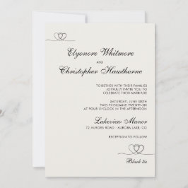Ivory Elegant Chic Calligraphy Wedding Kaart