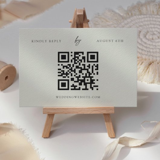 Ivory Elegant Classy RSVP mariage en ligne carte R