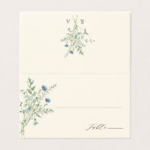 Ivory Elegant Fleur sauvage Mariage Carte Place (Outside Unfolded)