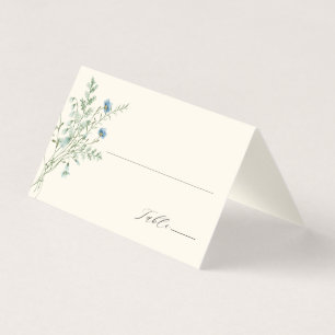 Ivory Elegant Fleur sauvage Mariage Carte Place