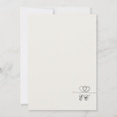 Ivory Elegant Hearts Calligraphy Wedding Kaart (Achterkant)