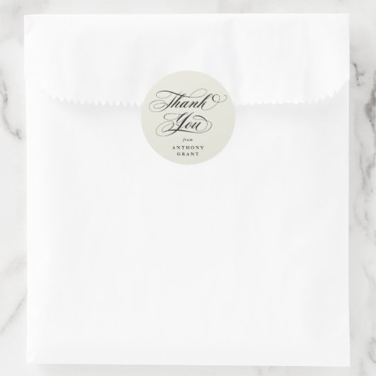 Ivory Elegant Script Afstuderen Bedankt Ronde Sticker (Tas)