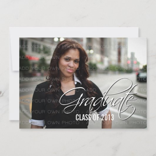Ivory Elegant Script Photo Invitation (Devant)