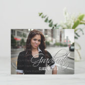 Ivory Elegant Script Photo Invitation (Debout devant)