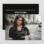 Ivory Elegant Script Photo Invitation (Devant / Derrière)