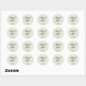 Ivory Elegant Script Wedding Dank u Ronde Sticker (Vel)
