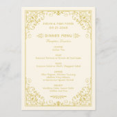 Ivory en gouden Kunst deco Weddenschap Menu (Voorkant)