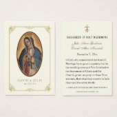 Ivory en goudkatholieke Guadalupe Weddenschap Visitekaartje (Voorkant /achterkant)