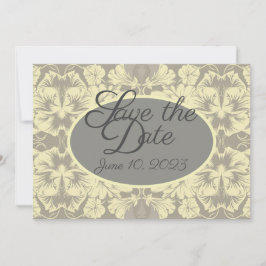 Ivory en Grijze platte vezel sparen de Datum Kaart