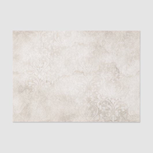 Ivory en White Damask Tissuepapier (Voorkant)