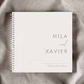 Ivory en Zand | Modern Minimal Wedding Guest Book Notitieboek