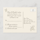 Ivory et noir avec Pearl Love Knot Carte postale R (Dos)