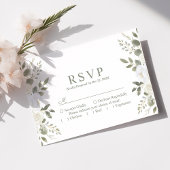 Ivory Et Sage Élégant Mariage Floral RSVP