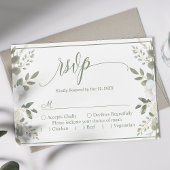 Ivory Et Sage Script Floral Mariage Mariage RSVP