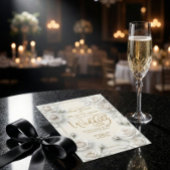 Ivory Faux Embossed 3D White Rose Floral Wedding  Kaart