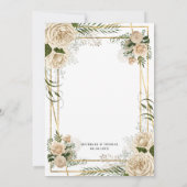 Ivory Floral Bouquet Élégant Mariage Invitation (Dos)
