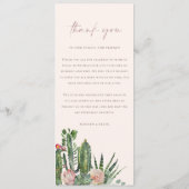 IVORY FLORAL DESERT CACTI WATERCOLOR MENU MARIAGE (Dos)
