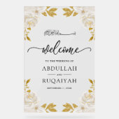  Ivory Floral Gold Muslim Wedding Welcome (Recto)