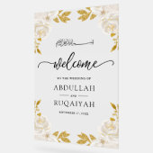  Ivory Floral Gold Muslim Wedding Welcome (Angle)