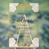  Ivory Floral Gold Muslim Wedding Welcome (Neutre)