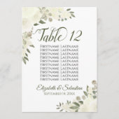 Ivory Floral Mariage Numéro de table & Noms Grand (Devant)