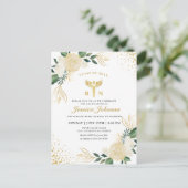 Ivory Floral Nursing School Graduation Invitation (Debout devant)