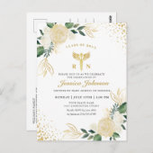 Ivory Floral Nursing School Graduation Invitation (Devant / Derrière)