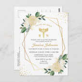 Ivory Floral Nursing School Graduation Invitation (Devant / Derrière)