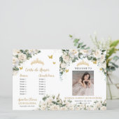 Ivory Floral Quinceanera Programme de l'ordre des  (Debout devant)