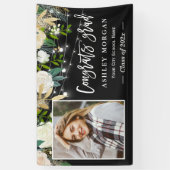 Ivory Floral String Lights Photo Afstuderen Spandoek (Verticaal)