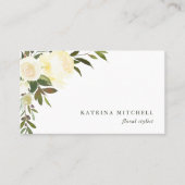 Ivory Floral Waterverf Visitekaartje (Voorkant)