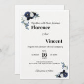 Ivory Floral Wedding Invitation (Devant / Derrière)