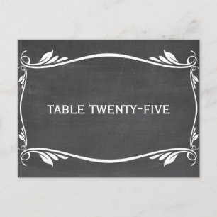 Ivory Flourish Chalkboard Table Number Briefkaart