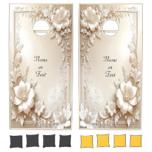 Ivory Flowers Cornhole Set