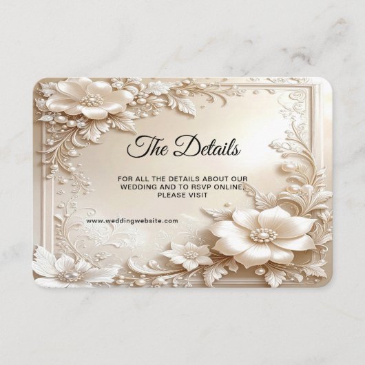 Ivory Flowers Detail Informatiekaartje (Voorkant)